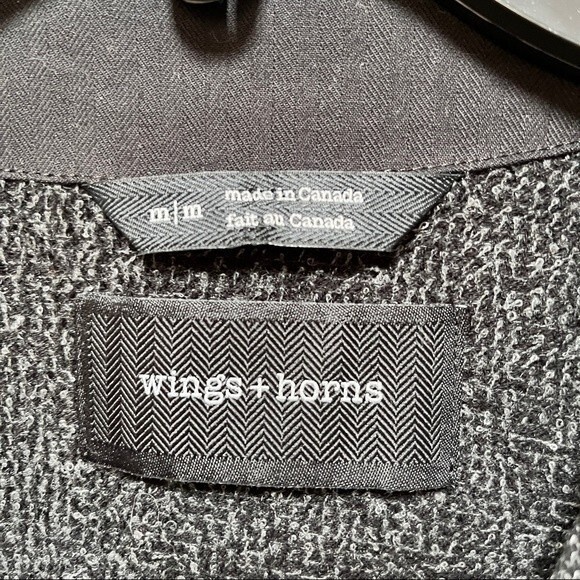 Wings+Horns Knit Mixed Pile Cardigan in Medium Black M - Picture 8 of 10